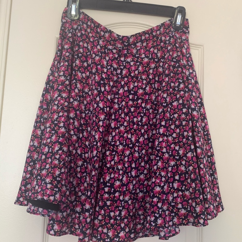 Amanda Uprichard Silk Floral Print Skirt